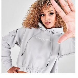 Women's Light Gray Hoodie Sweater